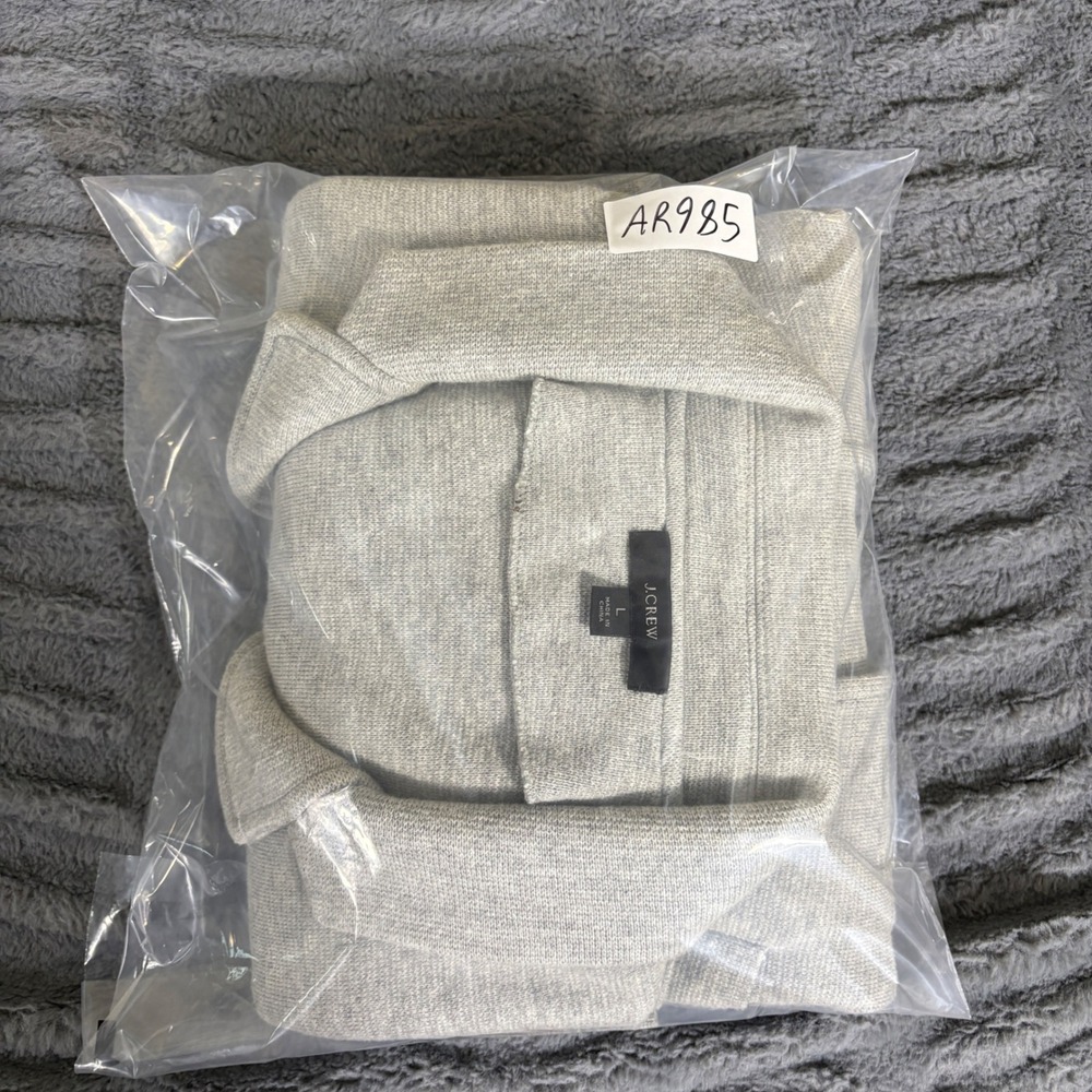 J.Crew Sophie Sweater Blazer Heather Grey Merino Wool Blend Open Front Large - Picture 7 of 7